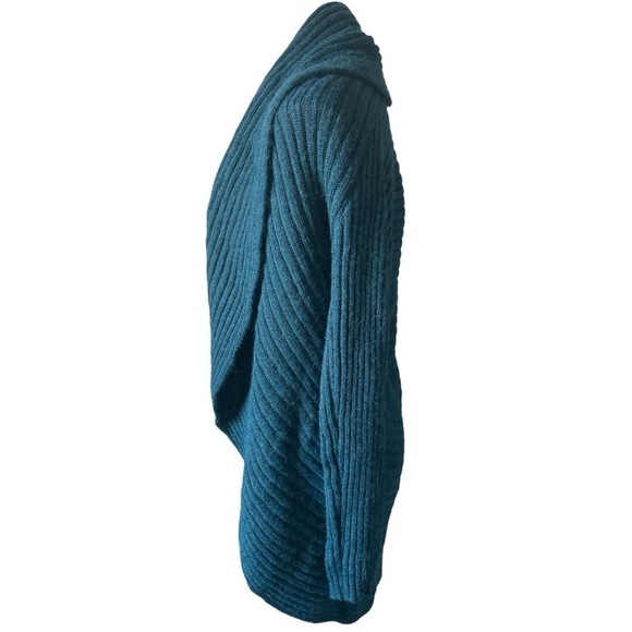 Peruvian Link Alpaca Collection Essential Sweater Open Front Teal Cozy Warm OS - Picture 4 of 10